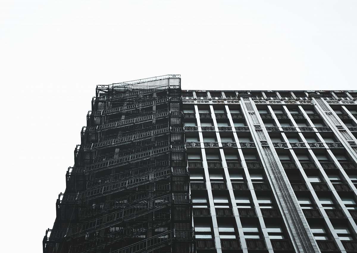 office building gray concrete building city
